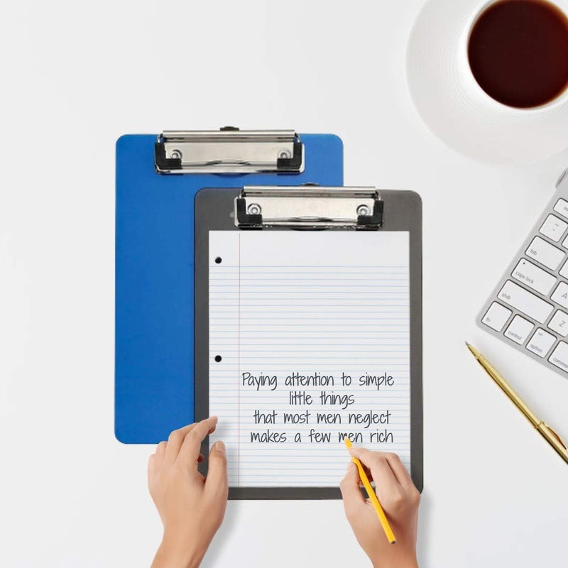 1InTheOffice Small Clipboards 6x9 Plastic Memo Size  Translucent Blue/Translucent Black  6 x 9 Clip Board- Mini  (2) - Image 5